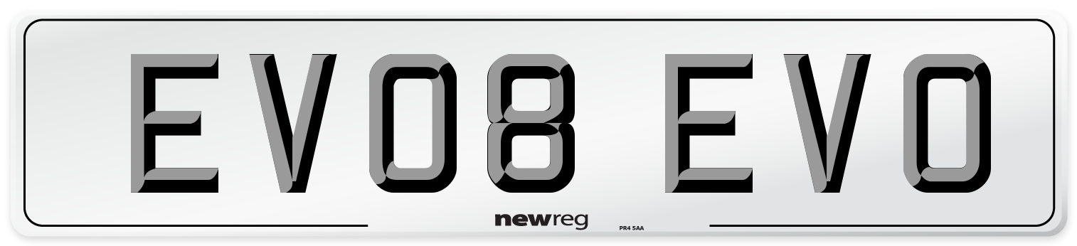 EV08 EVO Number Plate from New Reg